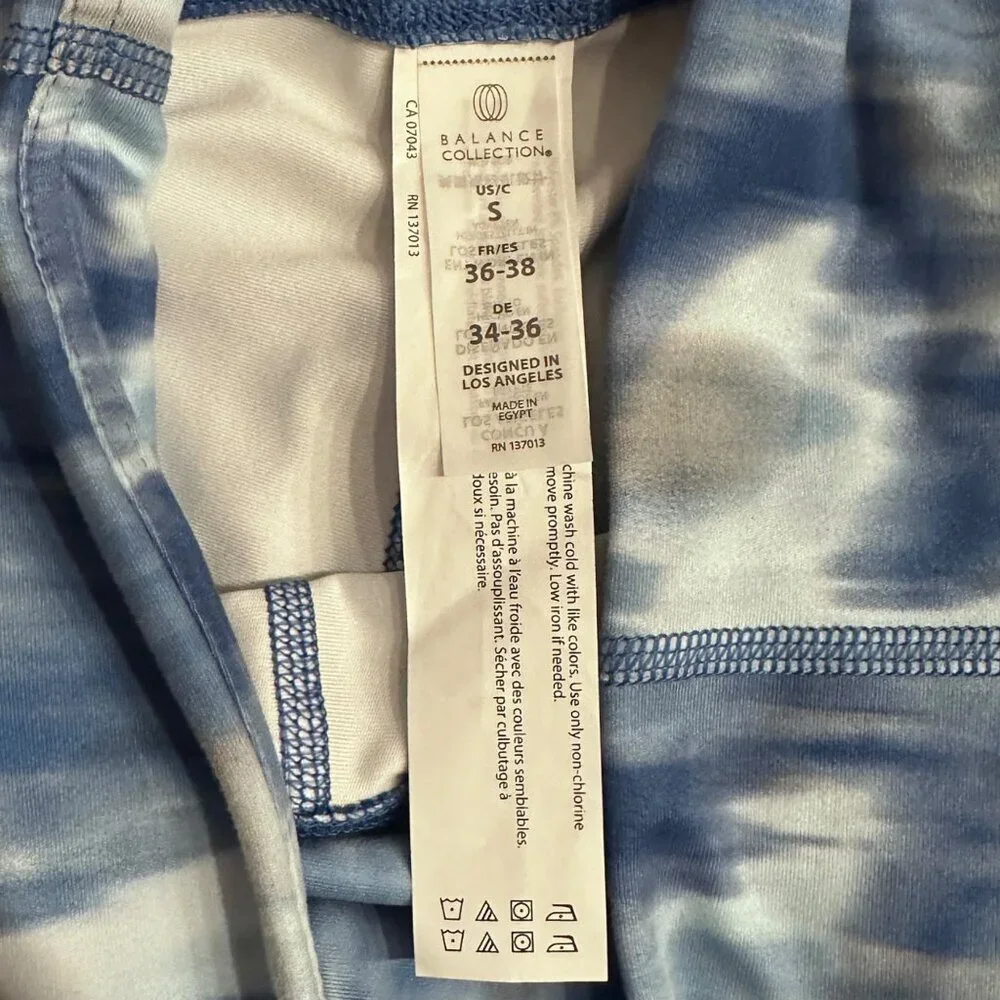 Balance Collection High Waisted Leggings Watercolor Tie Dye Blue Size Women S - Picture 4 of 16